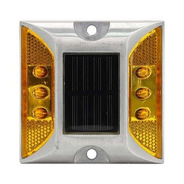 رنگ زرد رفلکتورهای جاده ای خورشیدی IP68 ضد آب 6pcs روشنایی بالا LED